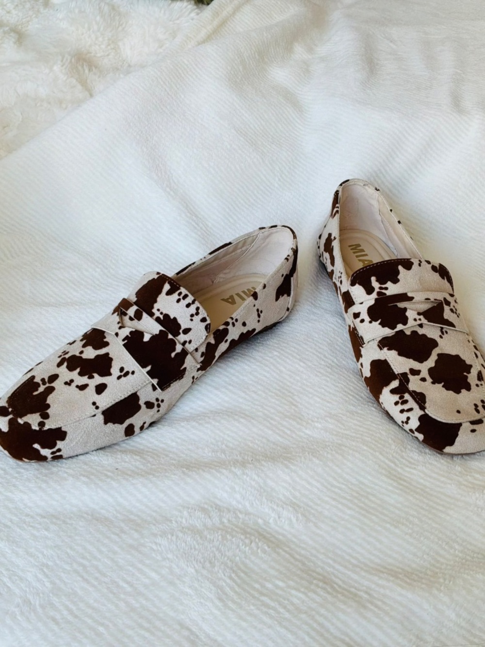 MIA Cow Print Loafers Flats Western Boho Size Women’s 8.5 - Picture 6 of 6